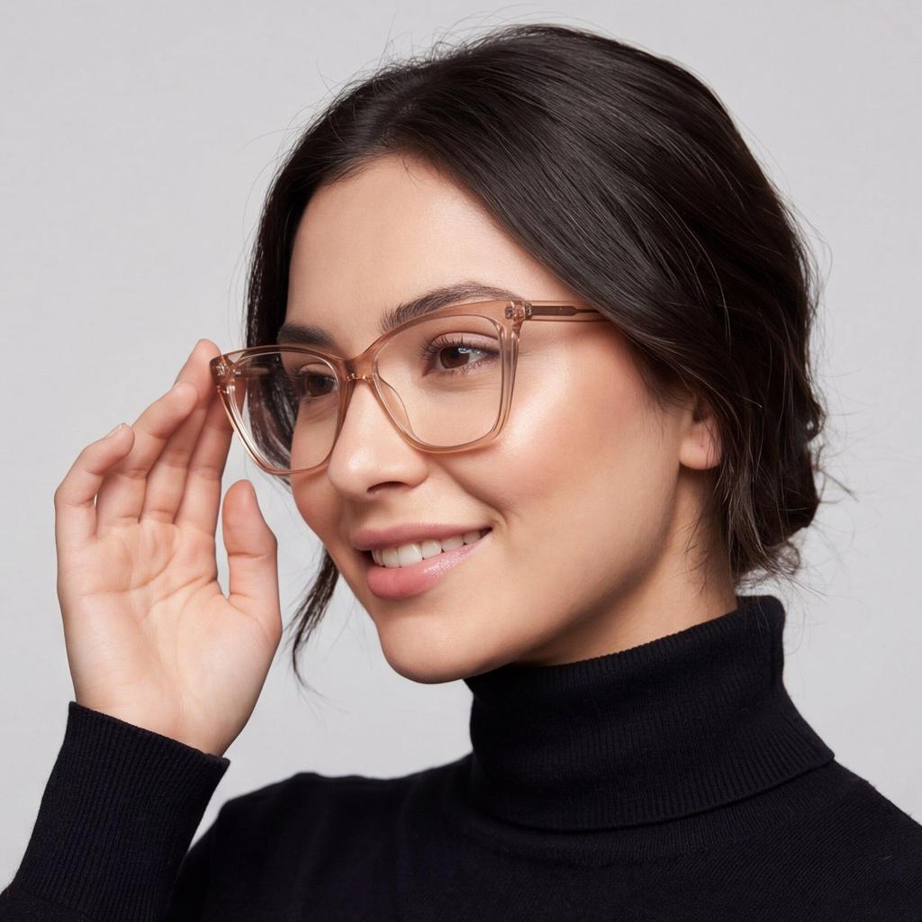 Armação Óculos Feminino Quadrada Quadrado Gatinho Acetato 100% Chapa Tamanho M/G 1655 — imagem 2 de 2