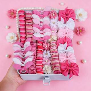 Laço De Cabelo Infantil Rosa 147 Unidades/Conjunto , Faixas Elásticas Corda De Borracha , Acessórios Não Crocantes