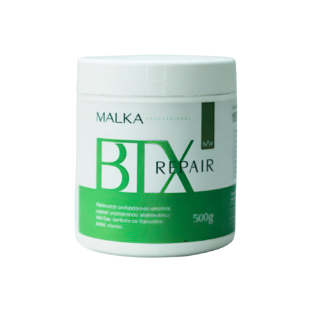 Máscara Botox Capilar BTX Repair Malka 500g Btx Redutor de Volume Anti Frizz Alinhamento Sem Formol