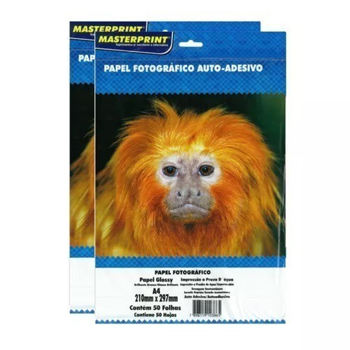 Papel Foto Glossy Auto Adesivo 130g/m² A4 - 50