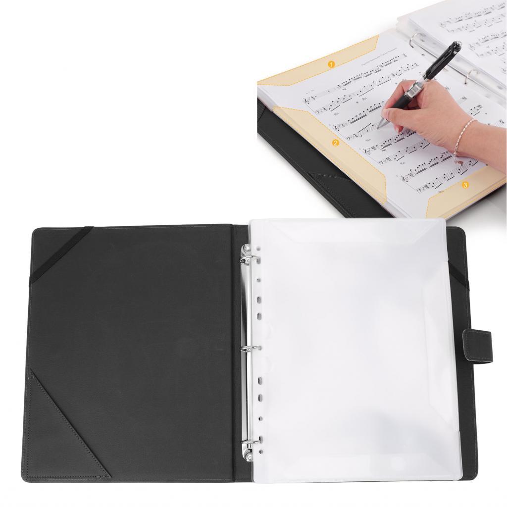 Pasta de partituras autohome-BR A4 3 Ring Piano Binder Universal para banda Orquestra Coro com números de página preto