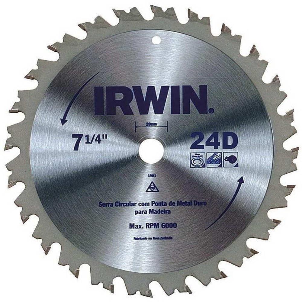 Disco de Serra Circular 7.1/4” (185mm) Irwin, 24 Dentes