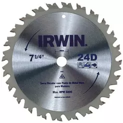 Disco de Serra Circular 7.1/4” (185mm) Irwin, 24 Dentes