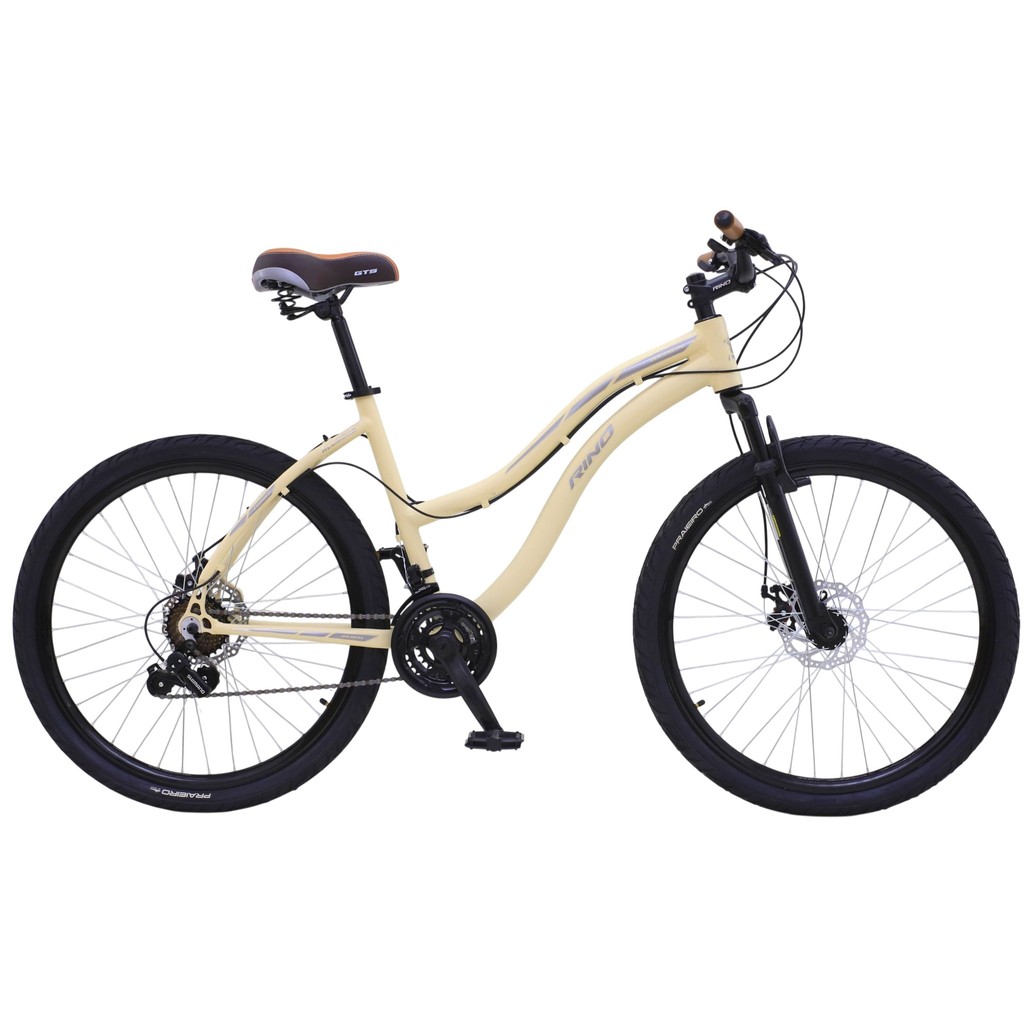 Bike Beach Aluminio Aro 26 Rino Feminina - Freio Disco Cambio Shimano E Suspensão