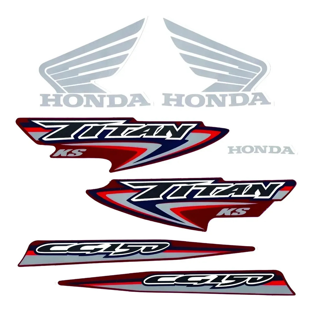 Jogo Kit Adesivo Honda Cg Titan 150 Ks 2007 Vermelha