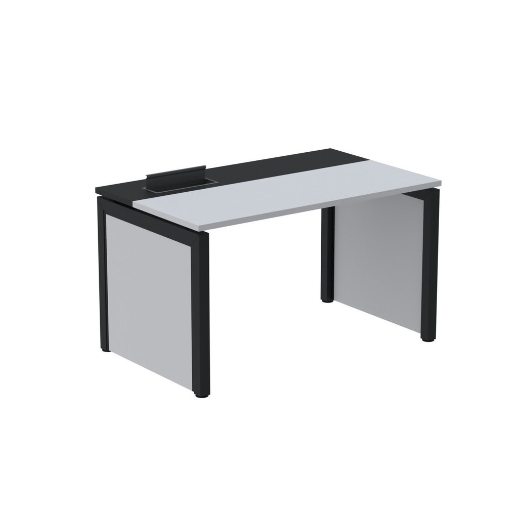 Escrivaninha Mesa Escritório Pscpp150 150cm Industrial Cinza E Preto Cinza/Preto