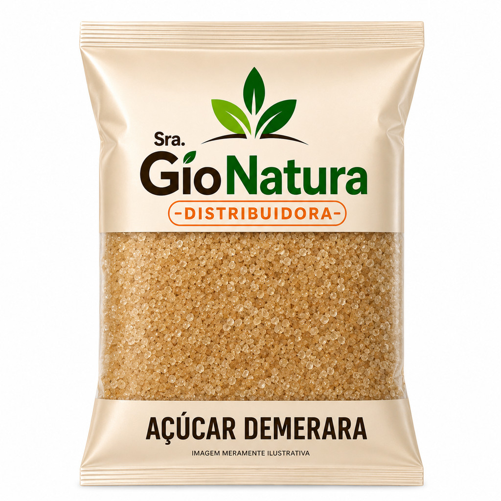 Açúcar Demerara Premium - Fonte De Ferro - Ácido Fólico - Magnésio 2KG 1KG 500G 300G 250G Com Laudo