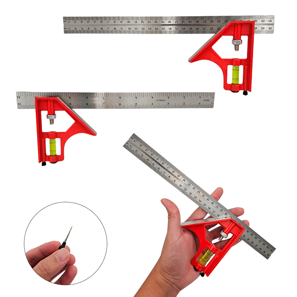 Esquadro Combinado 12” Pol 30cm Metálico Bolha Arsenal — imagem 2 de 2