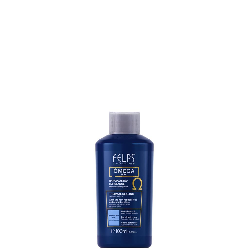 Felps Professional Ômega Zero Nanoplastia Resistance, Selagem Térmica, com Óleo de Macadâmia e Queratina, 100ml