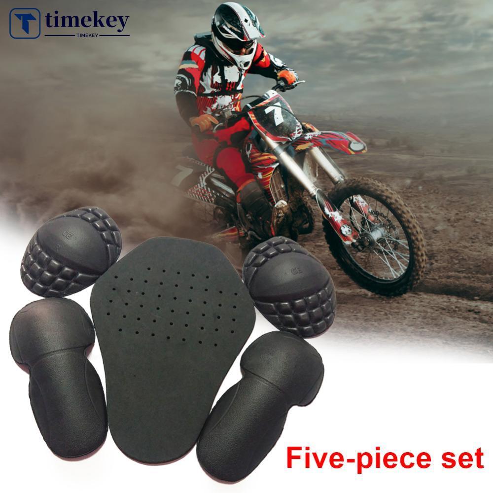 TIMEKEY 5 Pçs Removível Motocicleta Equitação Ombro Cotovelo Volta Protetor Almofada Conjunto Embutido Corrida Guarda Ac
