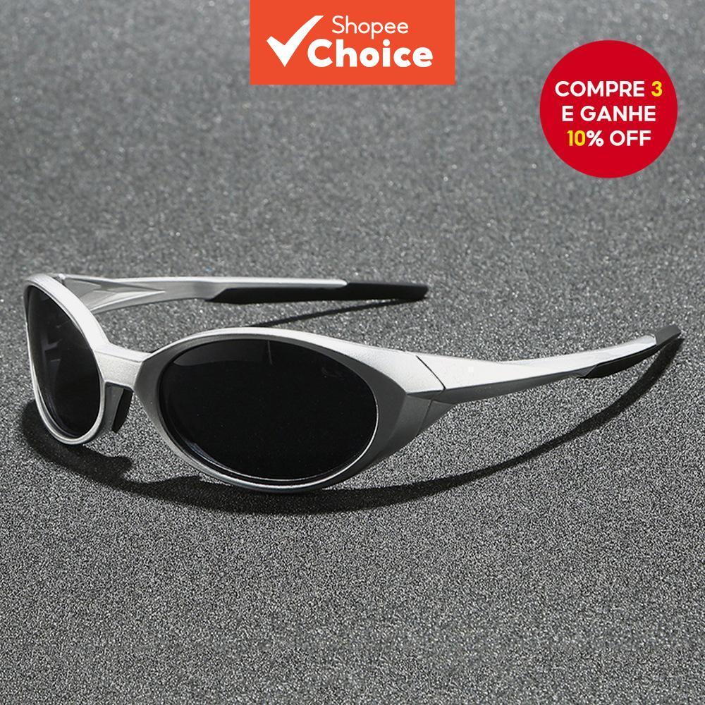 Óculos de sol ovalados para homens e mulheres, óculos retro de hip-hop street punk, óculos de ciclismo ao ar livre em Oferta na Shopee
