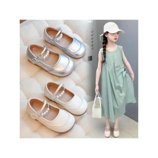 Meninas pequenos sapatos de couro 2025 primavera novo estilo crianças sapatos de princesa sola macia meninas prata único