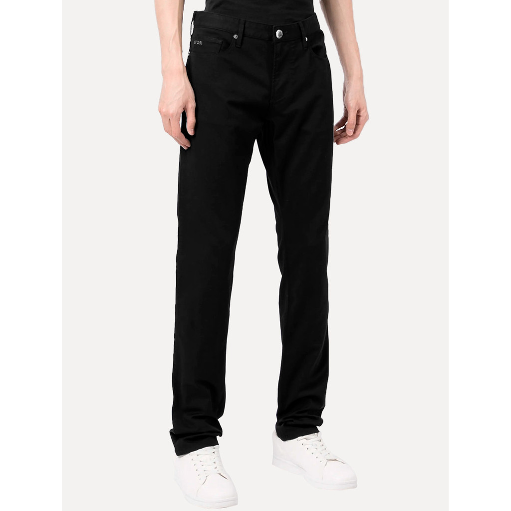 Calça Jeans Empório Armani Original Masculina J06 Slim Fit 5 Pockets Preta