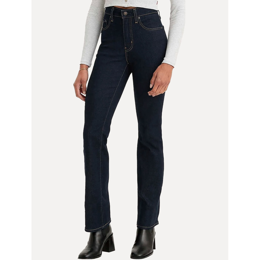 Calça Levis Jeans Feminina 725 High Rise Bootcut Azul Escuro em Oferta na Shopee
