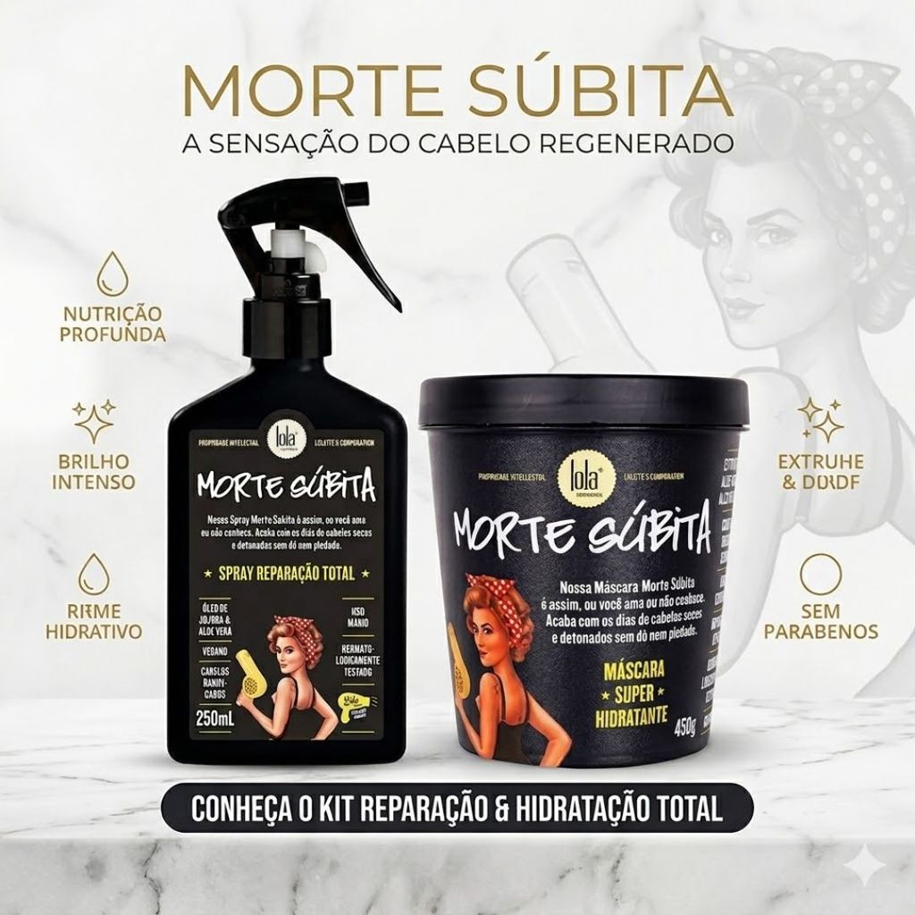 Kit Morte Súbita - Leave-in Spray 250ml + Máscara 450g