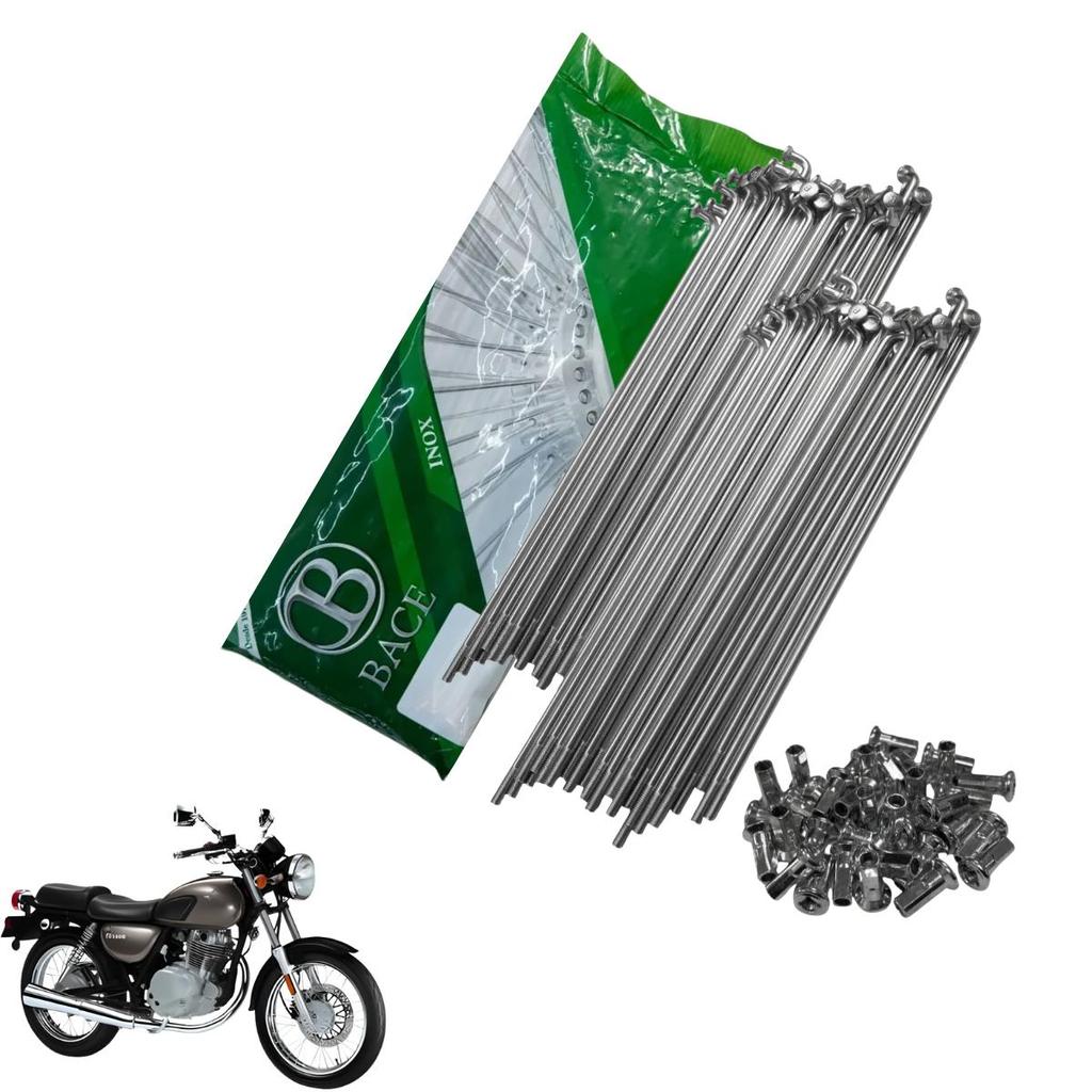 Jogo Raio Suzuki Intruder 250 Traseiro Inox 4mm Bace Roda