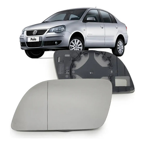 Lente Retrovisor Lado Esquerdo Polo 2002 2003 2004 2005 2006