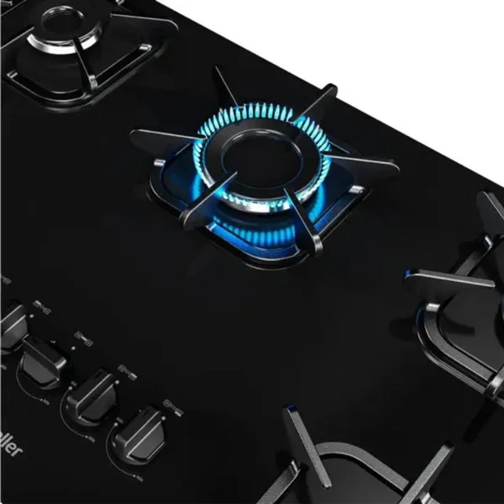 Cooktop Mueller 5Q UC 5 bocas com Ultra Chama e Grades de Ferro Fundido Preto Bivolt- 601270002 — imagem 2 de 2