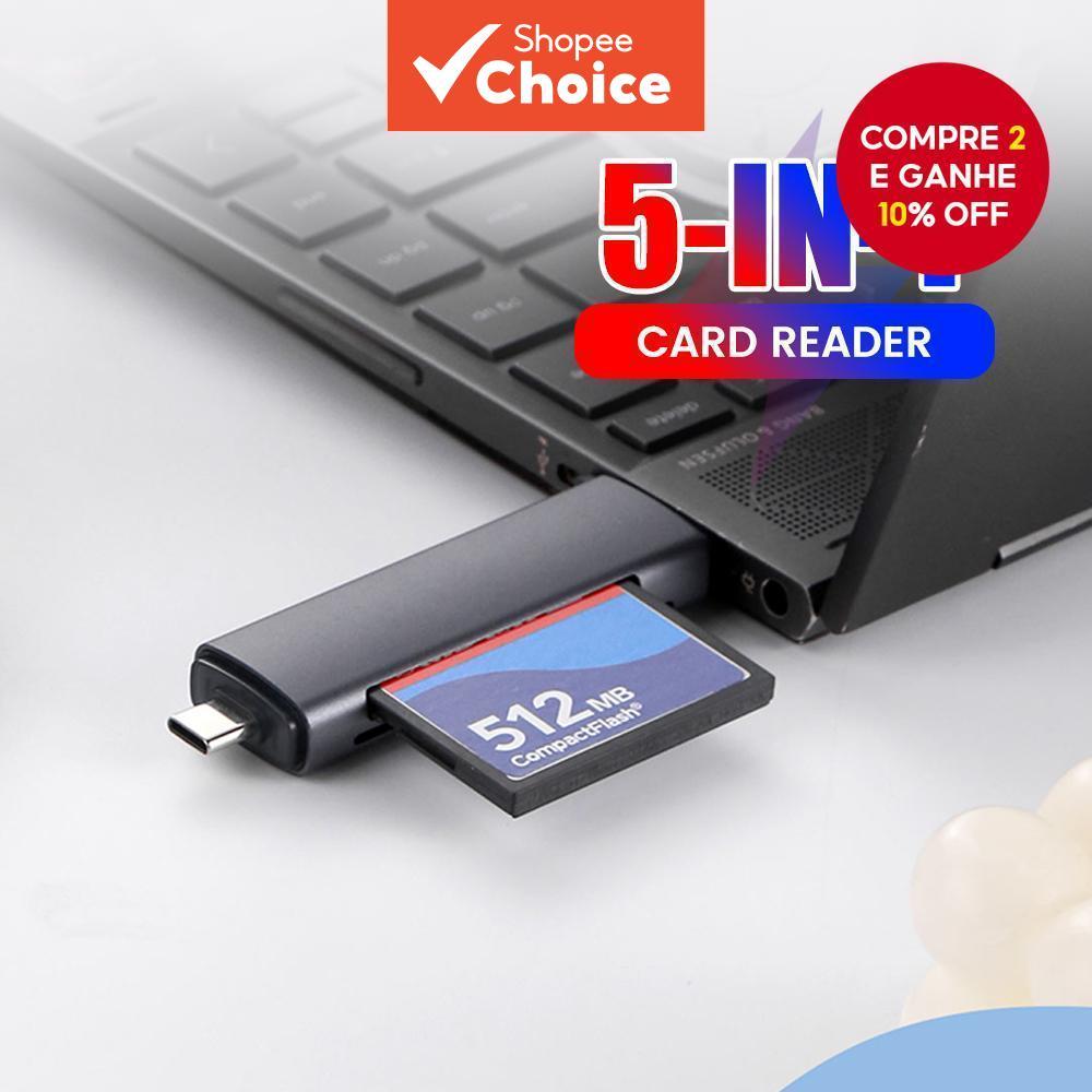 hub De Porta USB vga Para Tipo c Cartão De Armazenamento Externo Multifuncional Leitor 5 Em 1 Mini SD TF CF