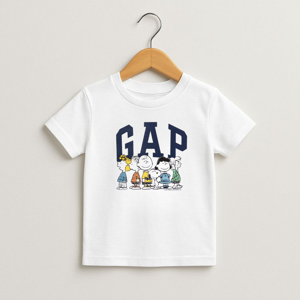 Blusa Infantil GAP Camiseta Juvenil Unissex Visual Clean Básico Algodão
