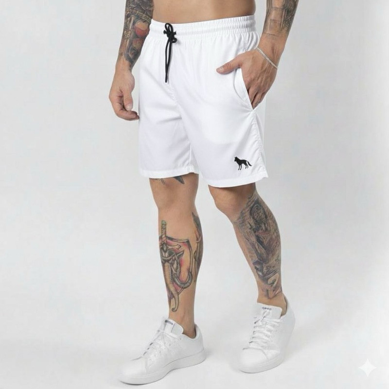 Bermuda  short Masculina Elastano Estampado Lobo Bermuda Tectel Mauricinho