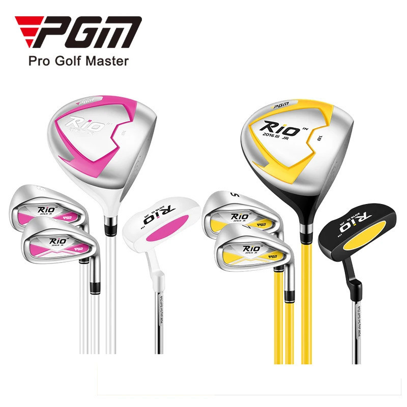 Conjunto De Tacos De Golfe PGM Junior JRTG017 4 Unidades Com Saco | Grafite Para Mão Direita