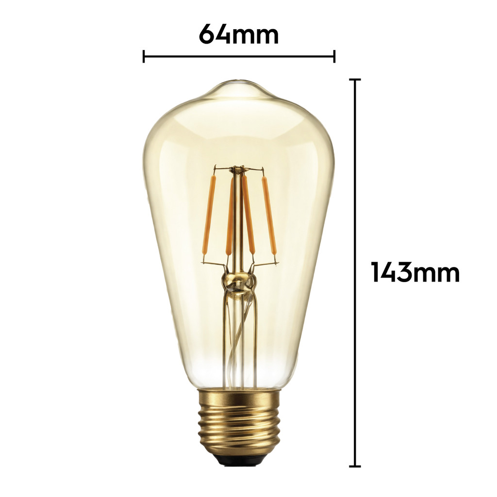 Kit 5 Filamento led 4w st64 led E27 2200k Bivolt lampada Vintage Retro · foto 2