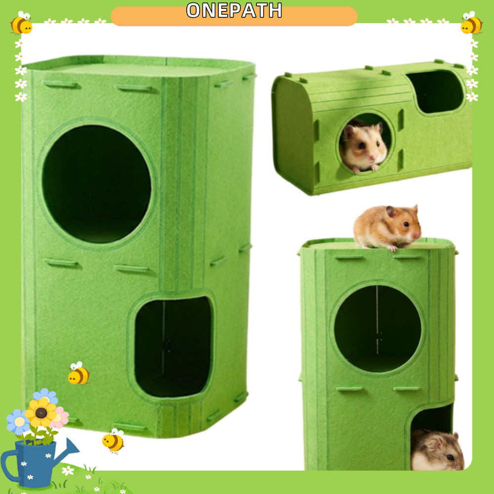 ONE Hamster House , Cama De Esquilo Respirável De Feltro , Castelo Pequeno Lavável Resistente Ao Desgaste De Camada Dupl