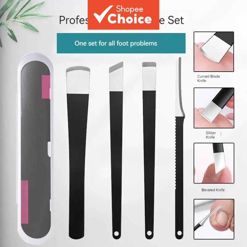 Conjunto de Facas para Pedicure, Ferramentas de Corte para Unhas e Calosidade, Removedor de Pele Morta, Raspador para