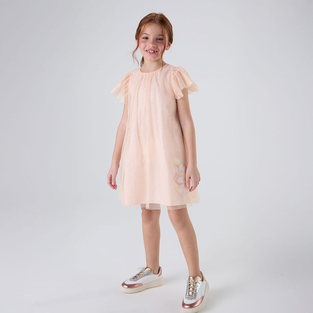 Vestido Curto Tule Poás Infantil Feminino Lilica Ripilica