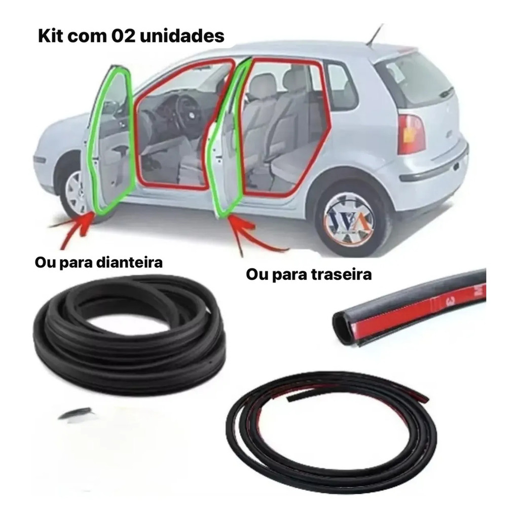 Kit 02 Borrachas Lata E Porta Polo Hatch Sedan 2003 A 2012