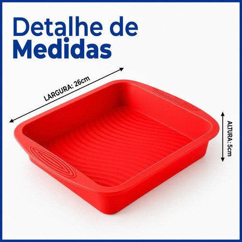 Detalhes do Kit Forma De Silicone Retangular Pão Bolo Pudim Air Fryer