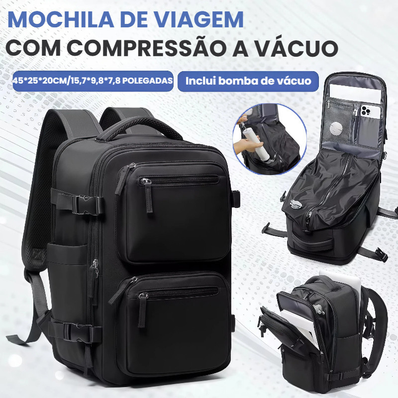 WALCOS Mochila de Viagem Expansível Impermeável com Compressão a Vácuo