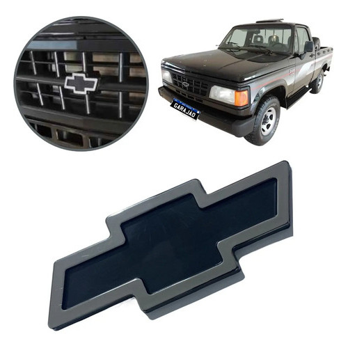 Emblema Gravata Grade Chevrolet D20 D40 C20 A20 Cromada  Preto