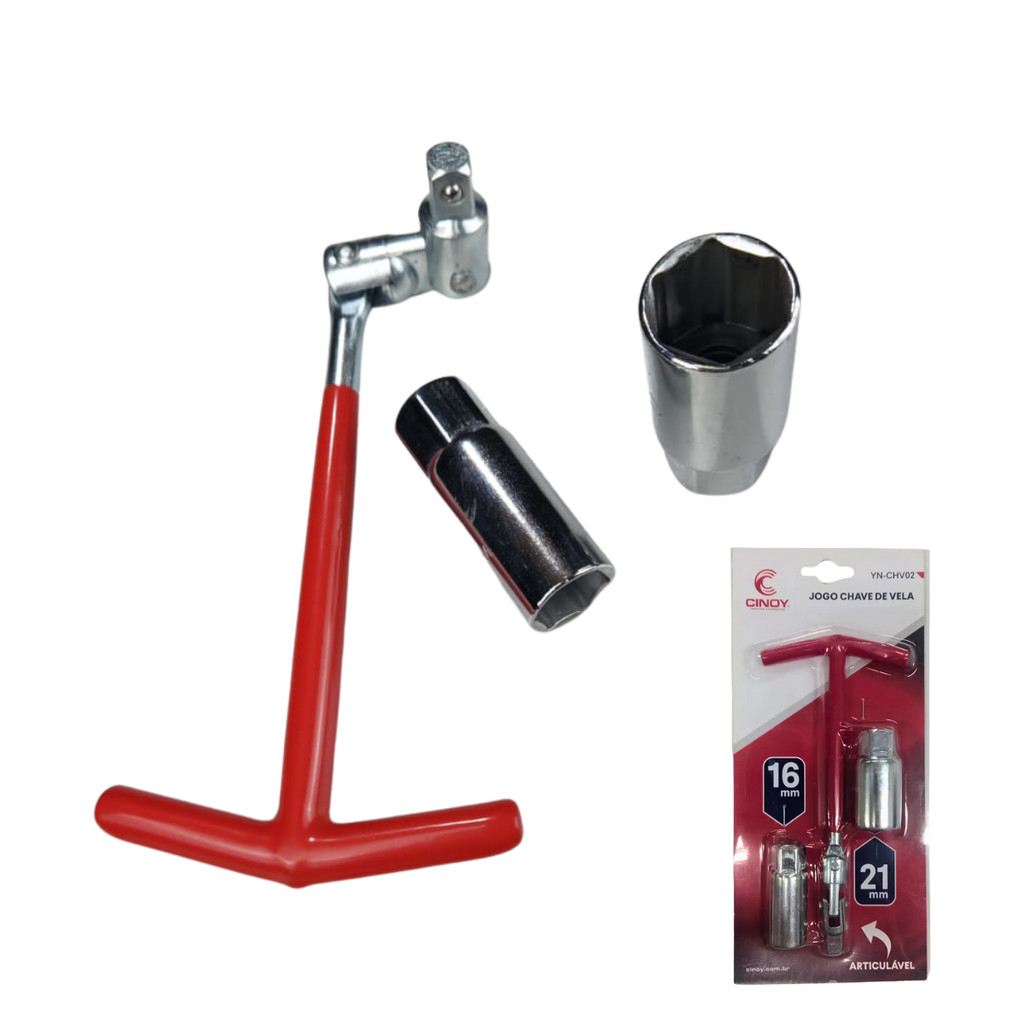 Chave De Vela T Articulada 2 Encaixes 16mm / 21mm Universal