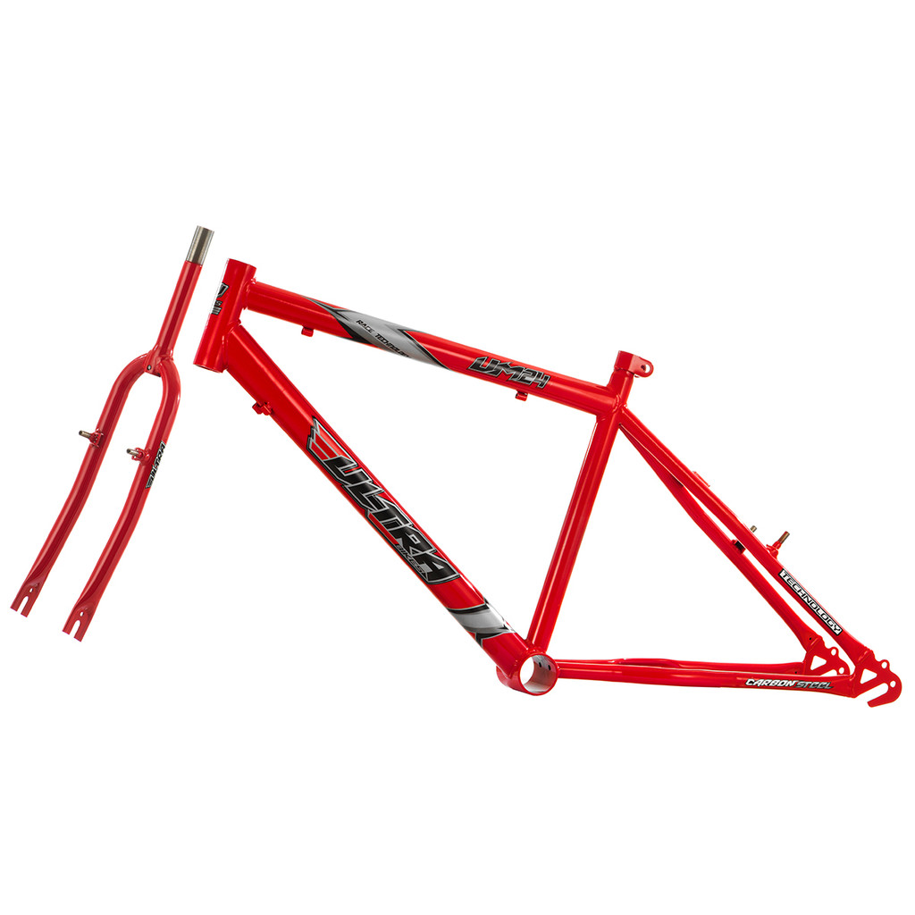Quadro Aro 24 Bicicleta Ultra Bikes Em Aço Carbono Com Garfo Masculina e Feminina