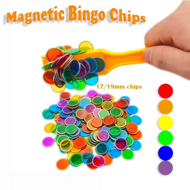 Bingo Magnético Montessori com Fichas de Metal, Jogo Familiar, Contagem de Cores, Classificação, Auxílio Educacional 384