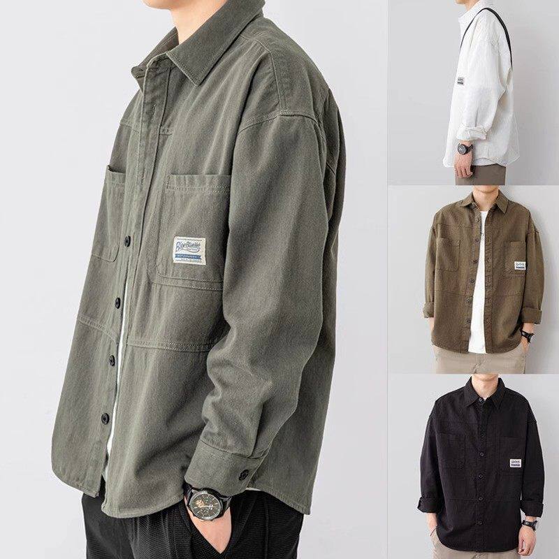 Camisa de exportação de comércio exterior jaqueta masculina solta Casual 2026 primavera outono Workwear trabalho resiste