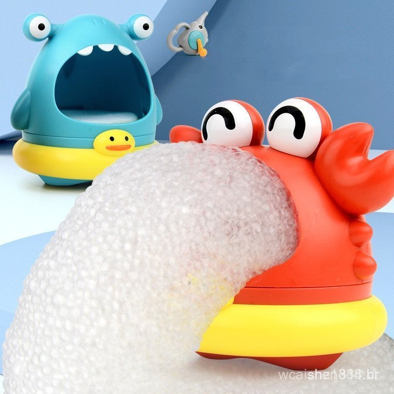 Máquina de Bolhas Brinquedo de Banho Tubarão Caranguejo de Espuma Adequado para Crianças Brincar ao Ar Livre