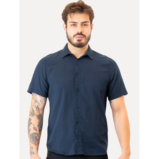 Camisa Colcci Masculina Manga Curta Relax Logo Azul Marinho em Oferta na Shopee