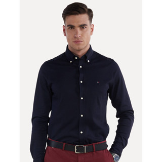Kit Camisas Masculinas Tommy Hilfiger | Regular Core Oxford Azul Marinho/Branca 2UN em Oferta na Shopee