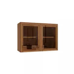 Armário Aéreo 2 Portas de Vidro 80cm Elara Kappesberg Canela