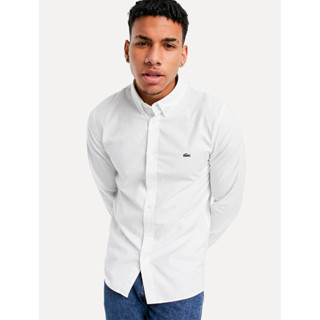 Camisa Lacoste Masculina Regular Pinpoint Cotton Oxford Branca em Oferta na Shopee