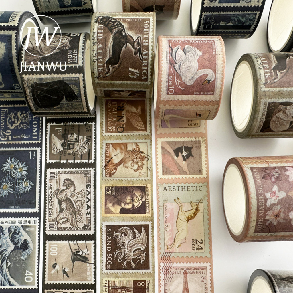 JIANWU 30mm * 5m Carimbo Vintage Paisagem Material Colagem ScrapbookingWashi Fita Criativa DIY Diário Papelaria