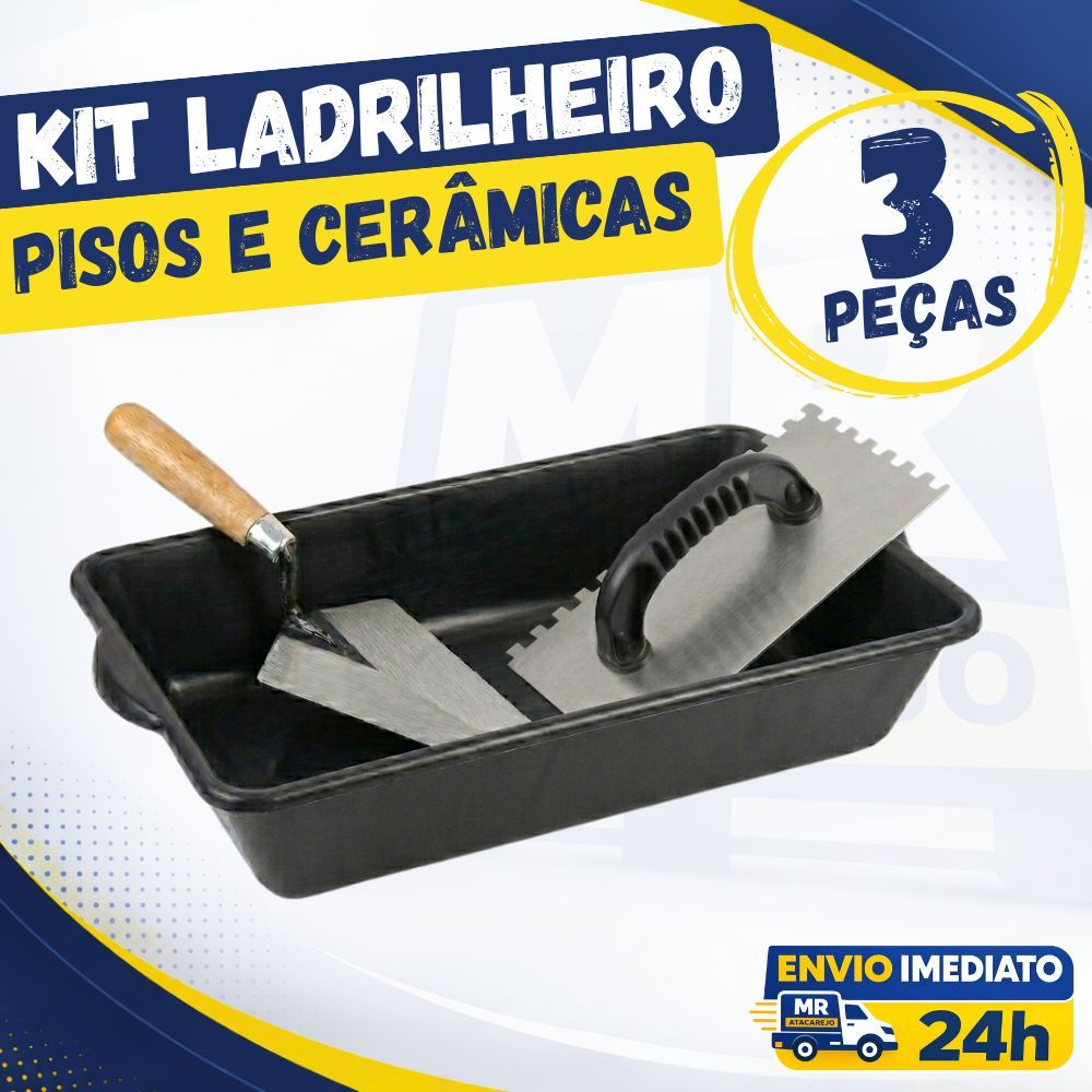 Kit Pedreiro Ferramentas de Pedreiro Ferramentas para Construção Civil Profissional 3 Peças