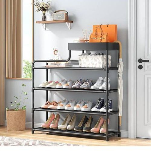 Sapateira Organizador Modular Multiuso Estante Compacta Cestinhos Preto Duravel Facil Montagem