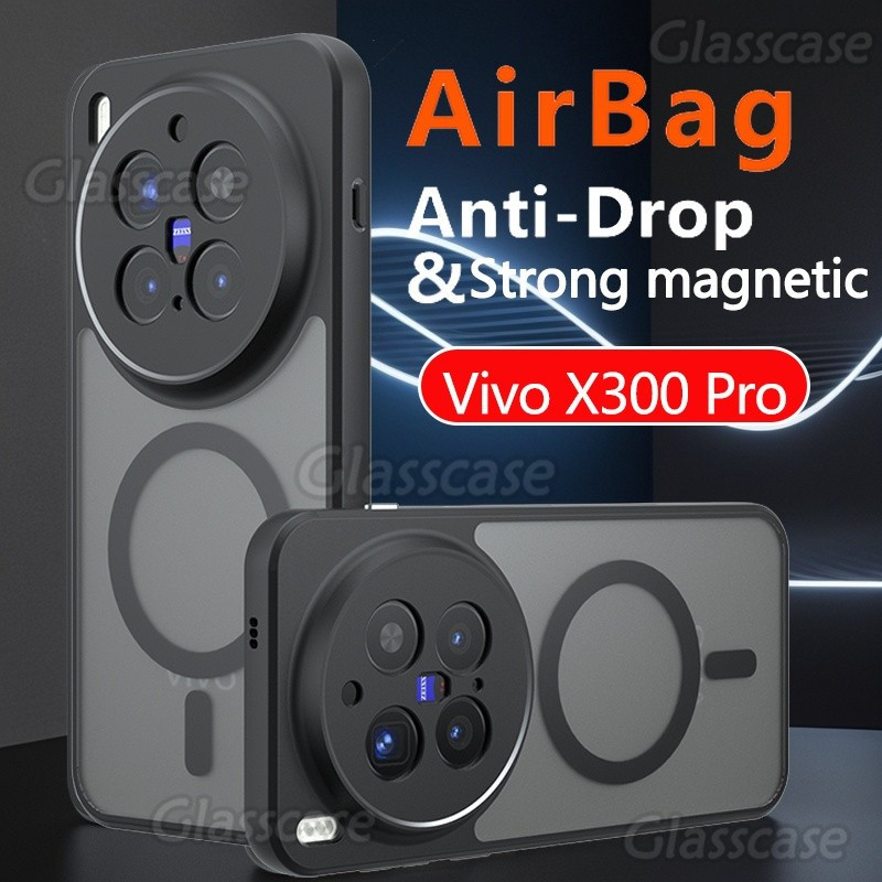 Capa para Vivo X300 X 300 300X Pro X300Pro VivoX300 VivoX300Pro Anti-Risco Transparente Fosca com Capa Magnética para Te