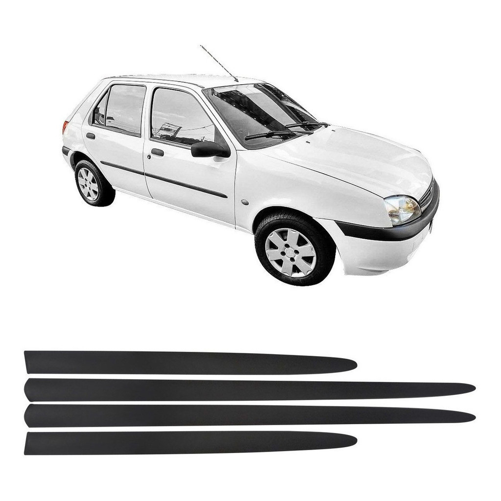 Jogo Friso Lateral Fiesta 96 97 98 99 4 Portas Preto