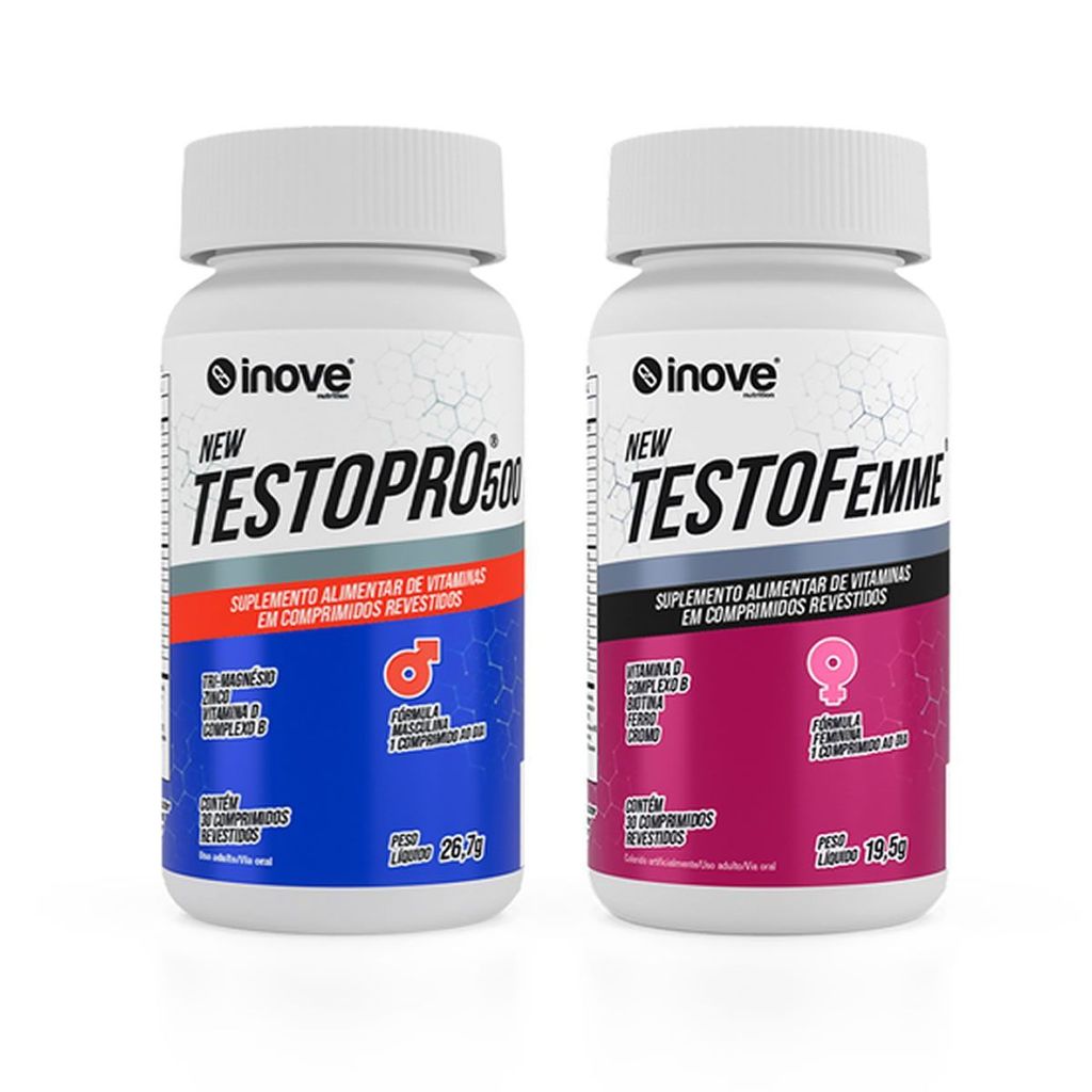 Kit Libido Casal - Testopro 500 30 Cápsulas + TestoFemme -30 Cápsulas - Inove Nutrition em Oferta na Shopee