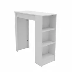 Bancada de Cozinha Ilha Gourmet Americana 2 Prateleiras 90cm Linha Bologna Cor Branco - Mademovel